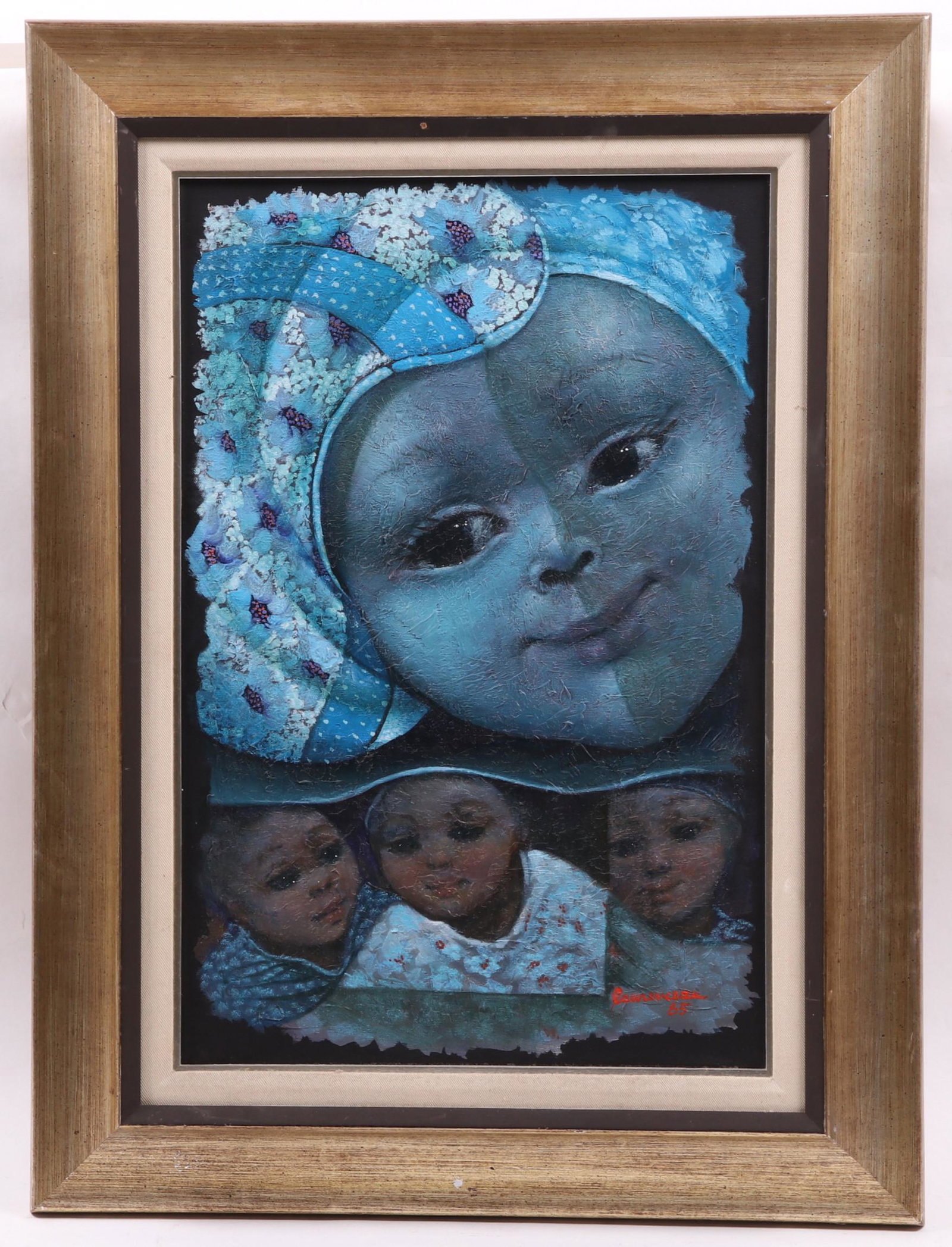Lionel Laurenceau (20th century) Oil on Canvas: A Haitian work, titled verso "La Maison Des Poupees", and signed at the lower right corner. Dimensions: 23 1/2" x 15 1/2", the frame 32" x 24". Provenance: From a local estate.