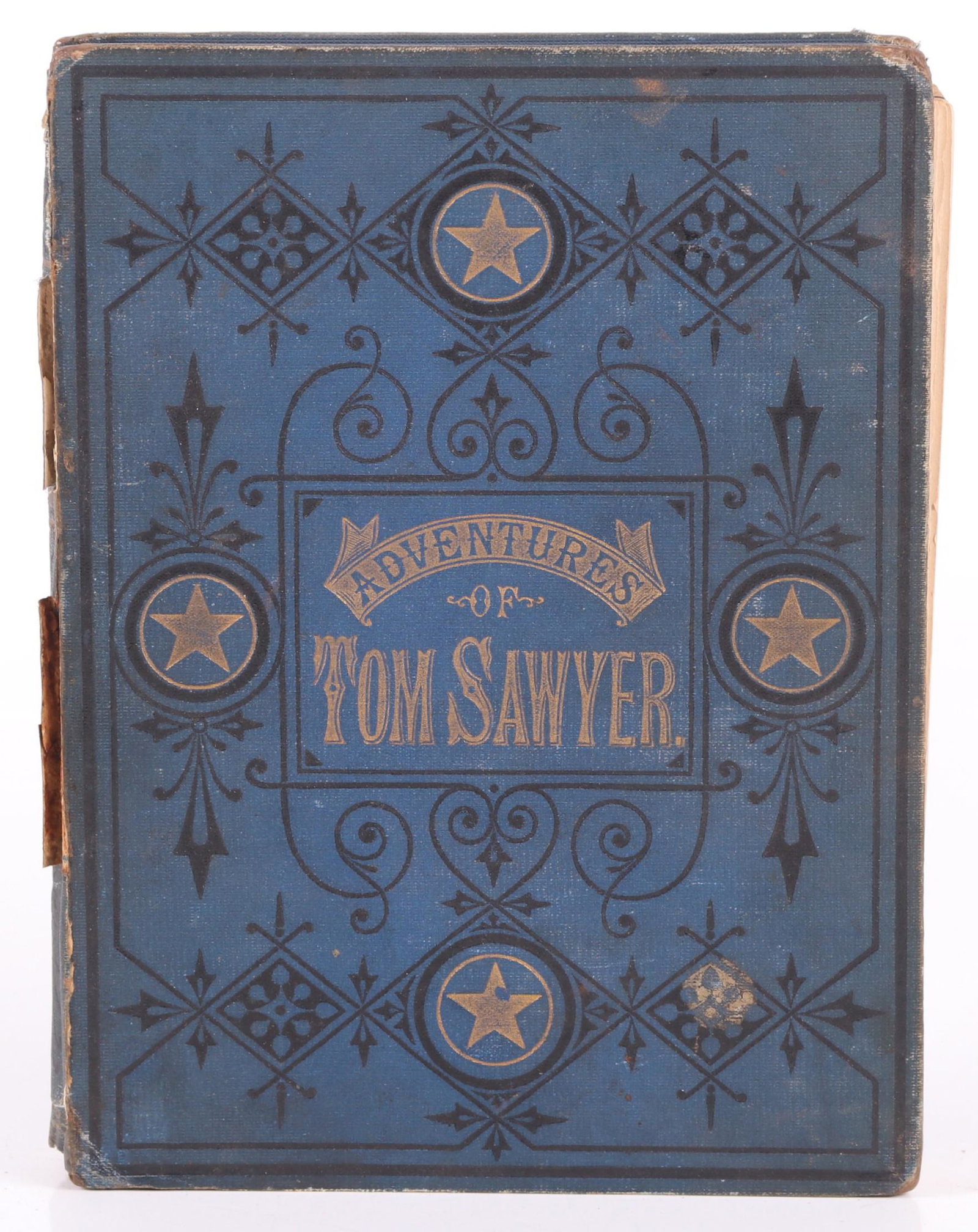 Tom Sawyer, Mark Twain, 1st American Edition: Blue cloth with gold lettering, 1876, the American Publishing Company. Dimensions: 9" x 6 1/2" x 1 1/8". Provenance: From a Main Line Estate