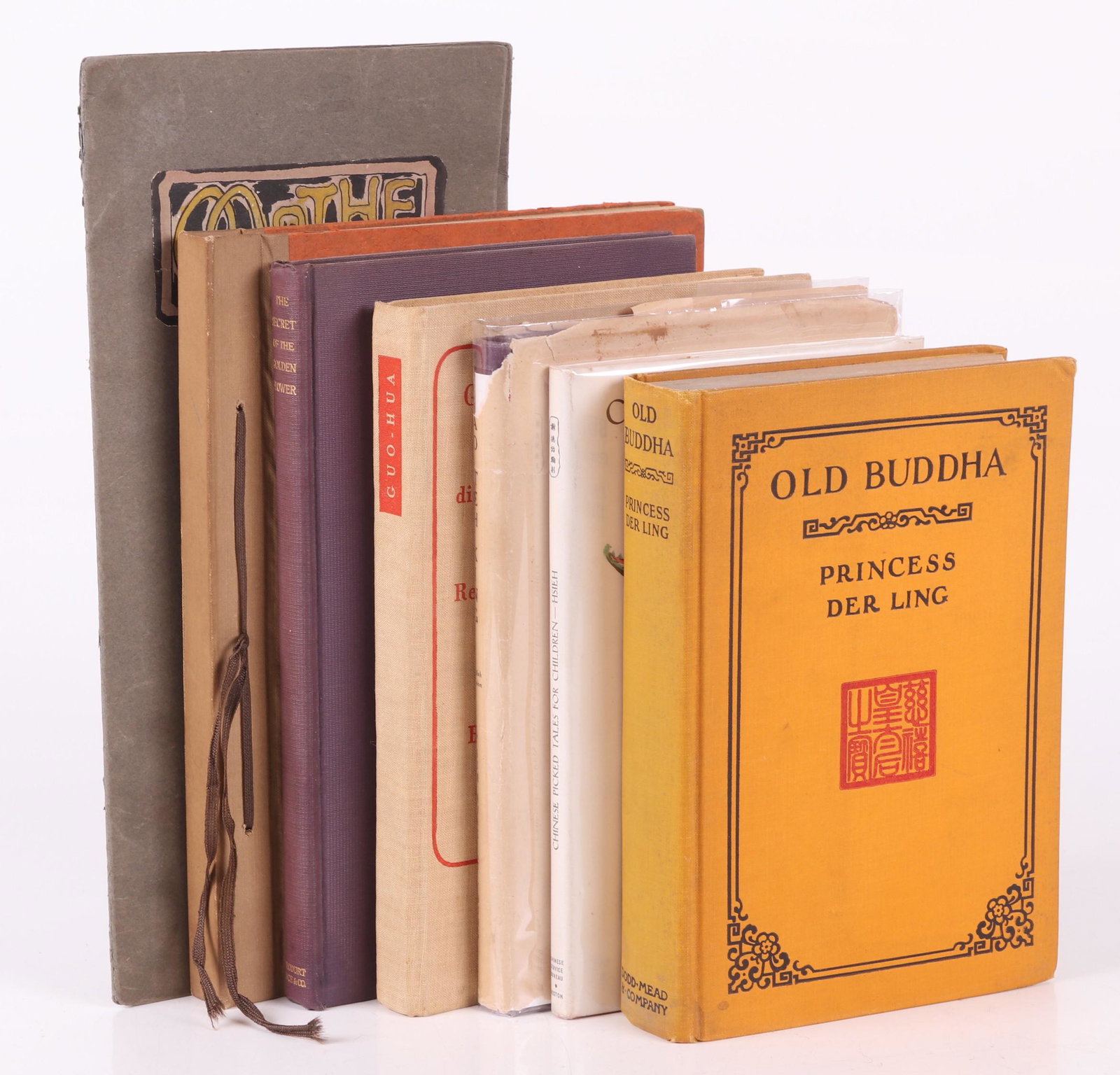 A Group of Vintage Books, Chinese Subjects: Comprising: "Old Buddha" by Princess Der Ling, Dodd, Mead and Company, NY 1930, "Chinese Picked Tales for Children", by Dr. Tehyi Hsieh, signed by the author, first printing 1948 by the Chinese Servic