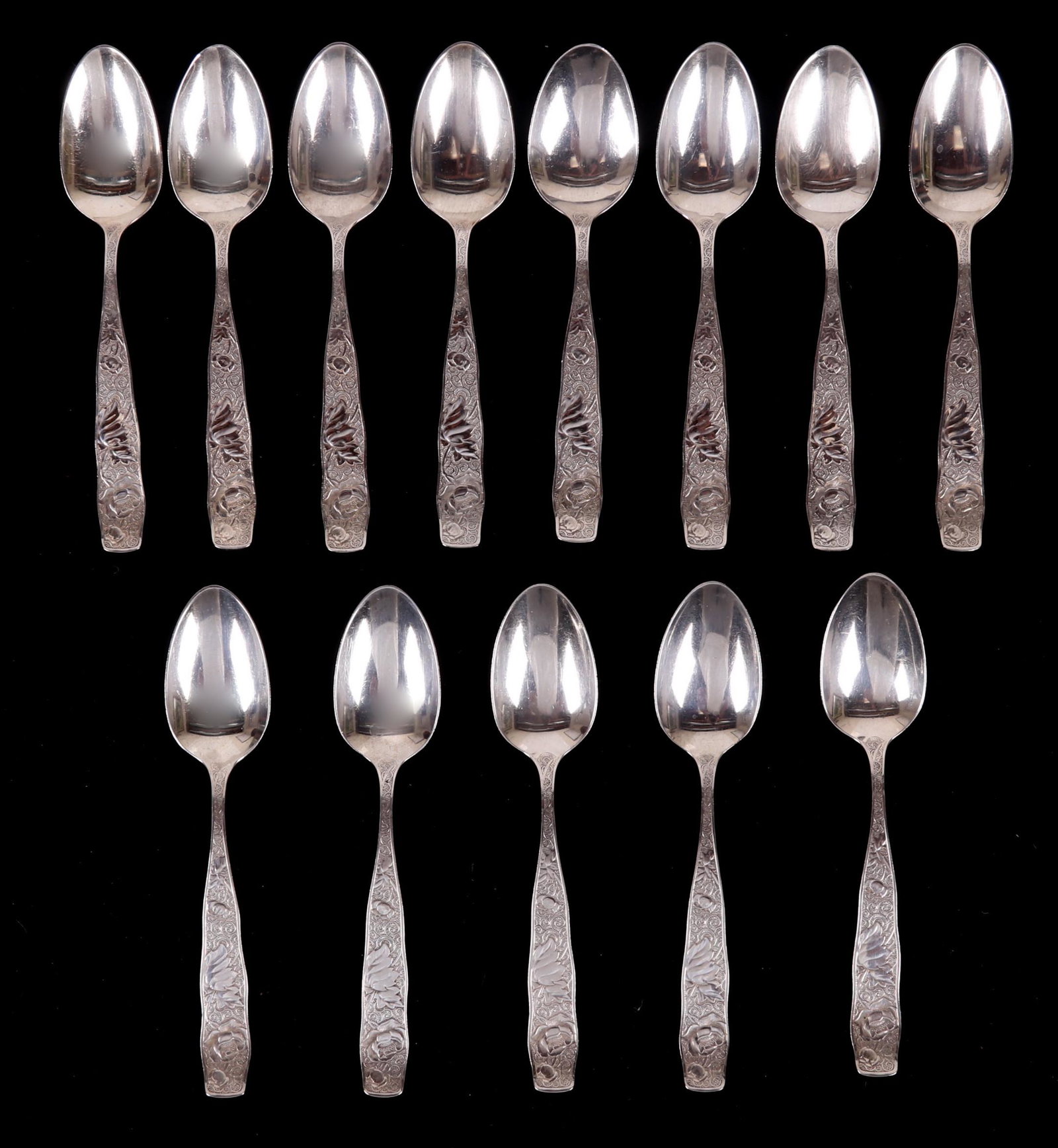 A Set of Sterling Teaspoons, Orchids by Towle (1 of 6)