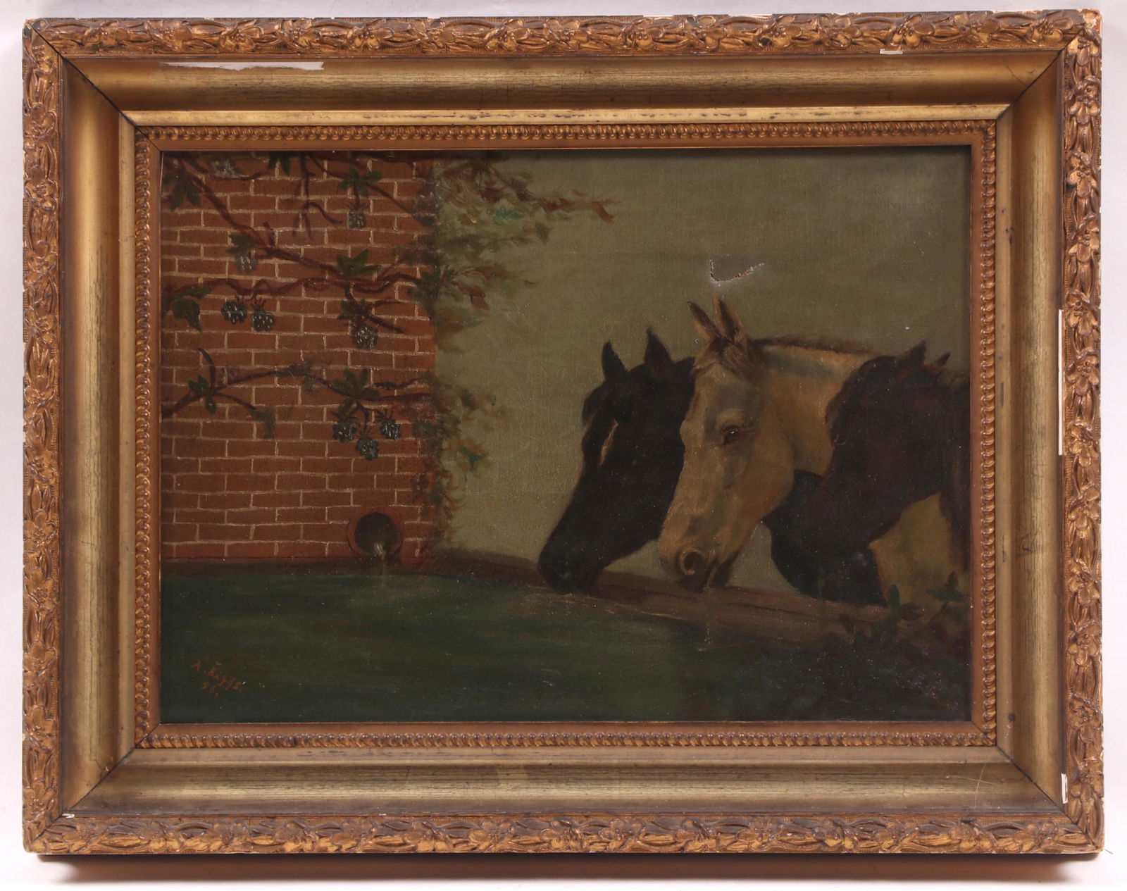 American School, Oil on Canvas, Horse Interest (1 of 9)