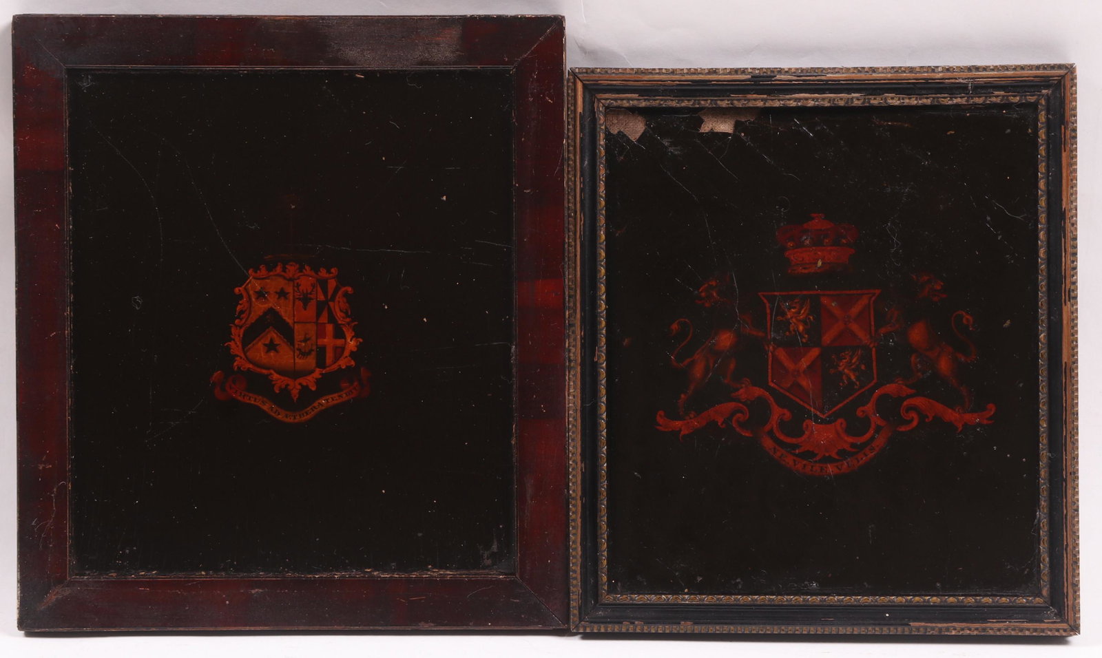 Two Coach Crest Designs, Painted on Leather (1 of 8)