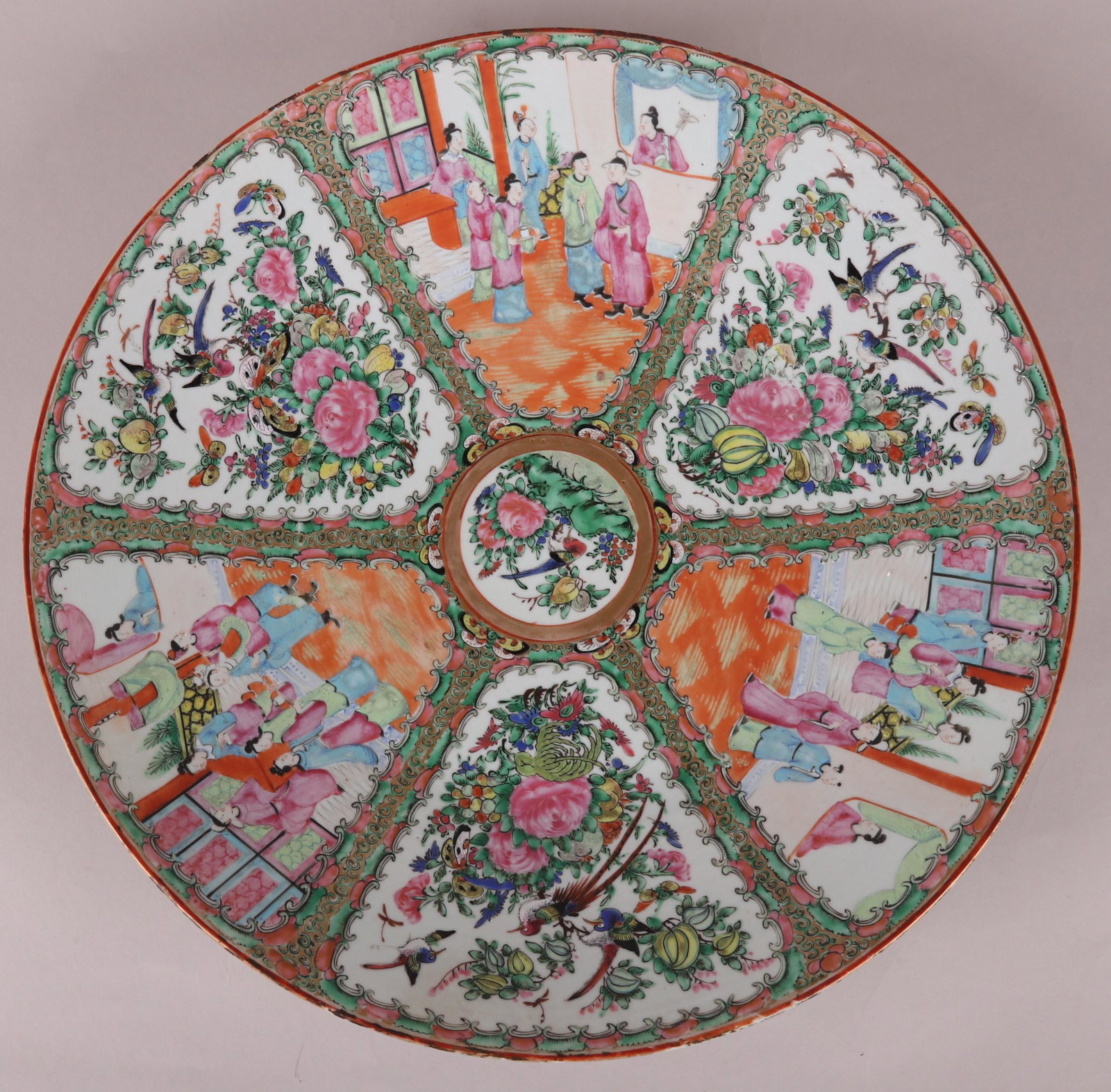 A Large Chinese Export Rose Medallion Bowl (1 of 8)
