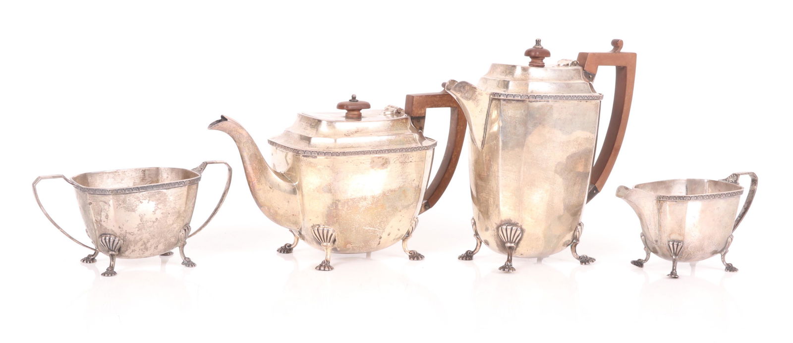 A Four Piece Sterling Tea Set, Mappin and Webb (1 of 13)