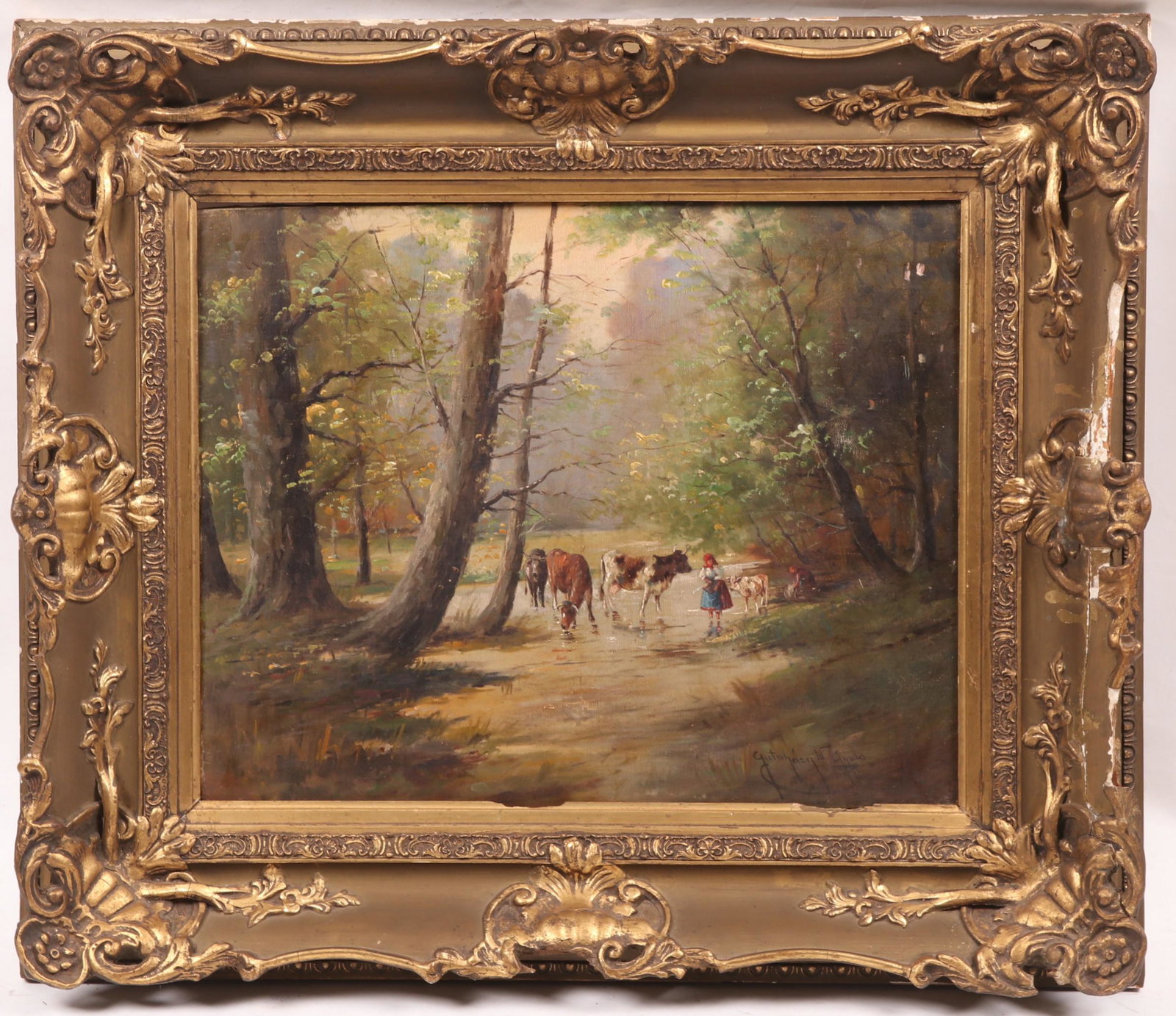 Continental School, 19thc. Oil on Canvas (1 of 9)