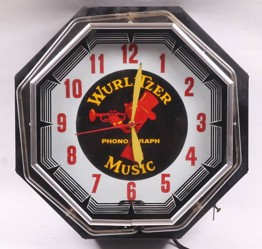 A Wurlitzer Electric Neon Clock Oct 17, 2021 Locati, LLC in PA