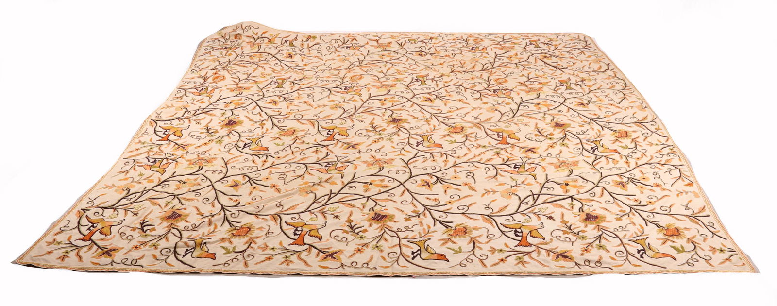 A Large Crewel Work Bedspread (1 of 8)