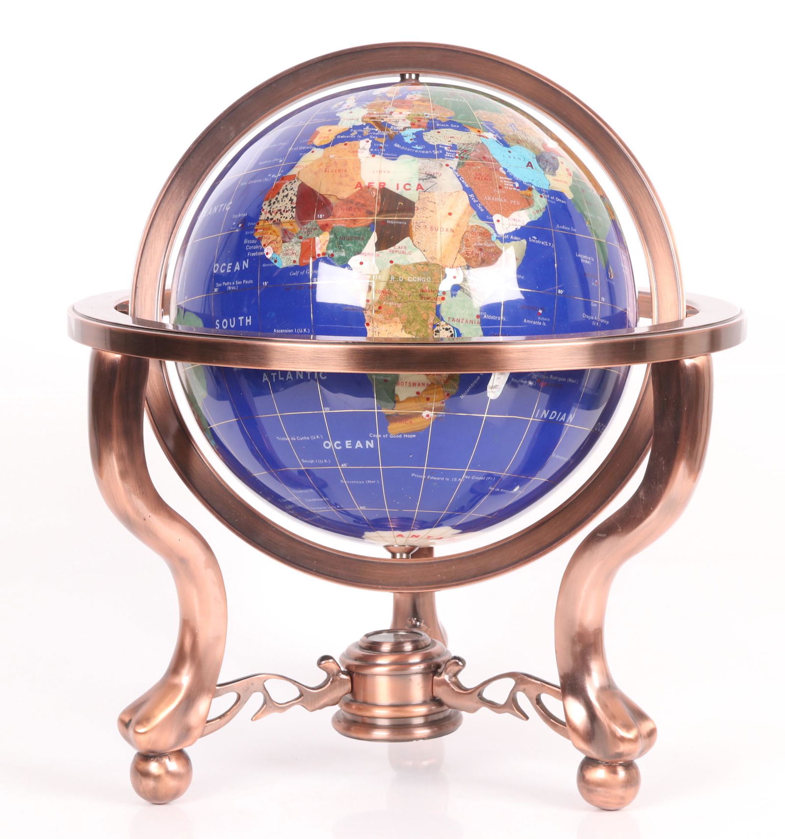 A Modern Hardstone Inlaid Globe (1 of 8)