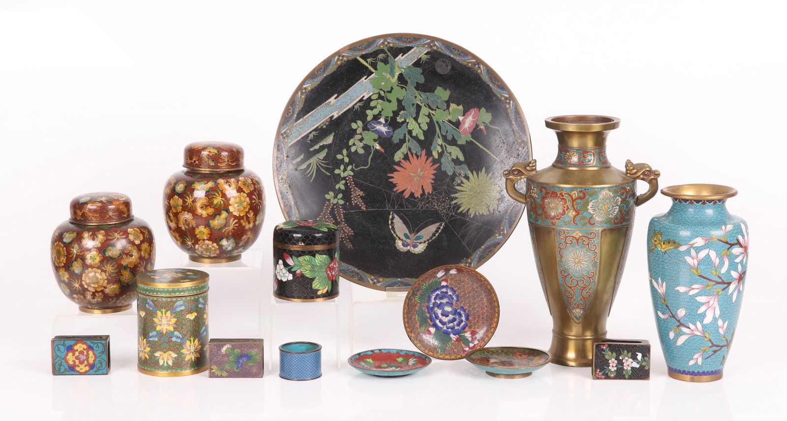 A Large Group of Chinese Cloisonne (1 of 14)