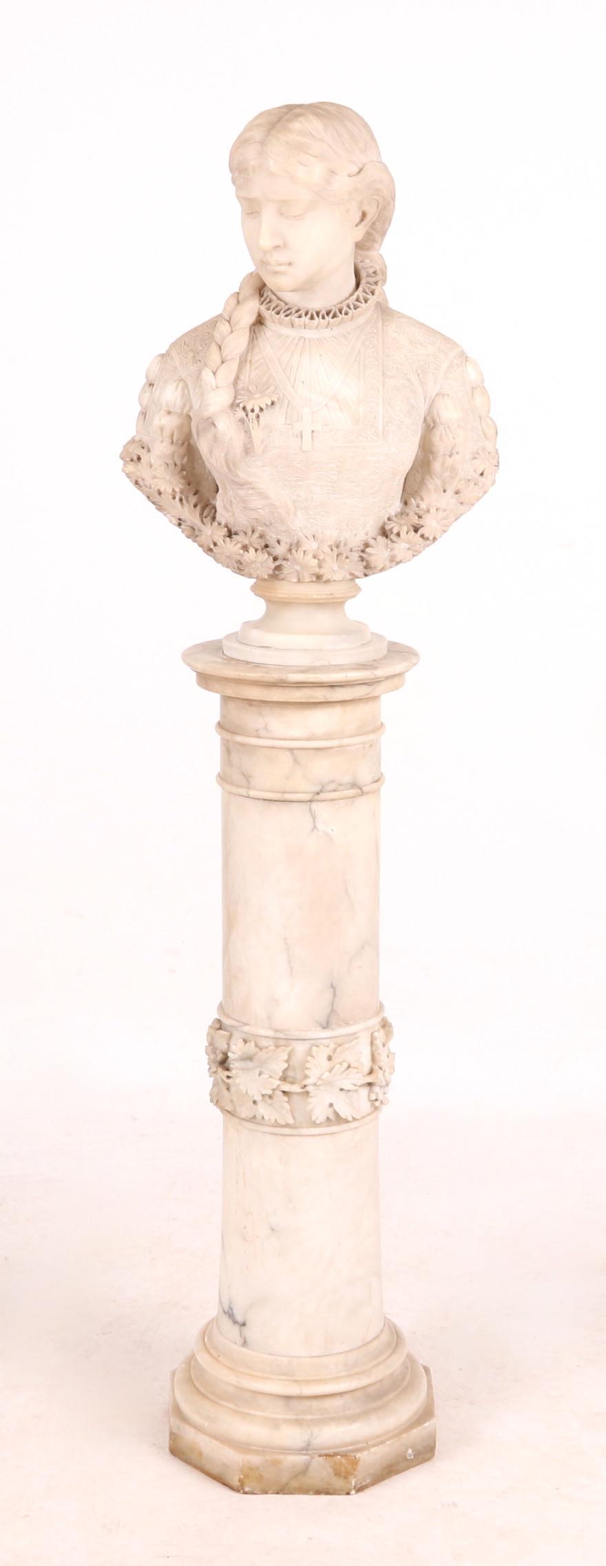 An Italian Marble Bust of Joan of Arc (1 of 14)