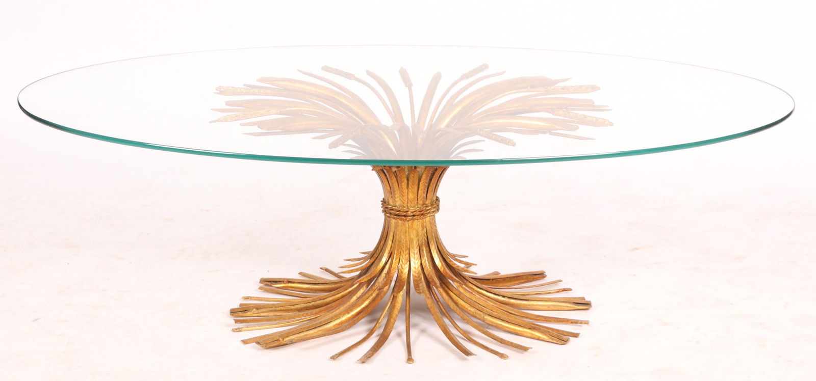 A Hollywood Regency Gilt Metal Coffee Table (1 of 7)