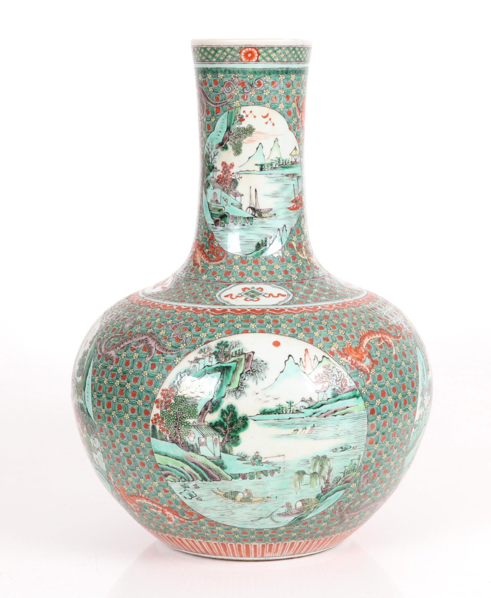 A Large Chinese Famille Verte Vase (1 of 13)