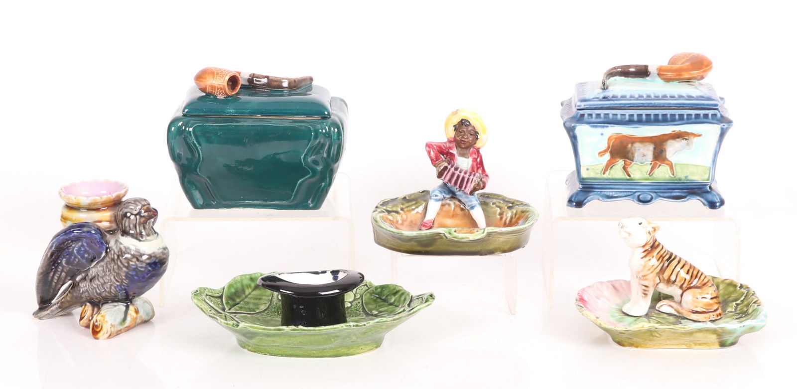 Six Pieces of Majolica, Figural, Etc... (1 of 11)