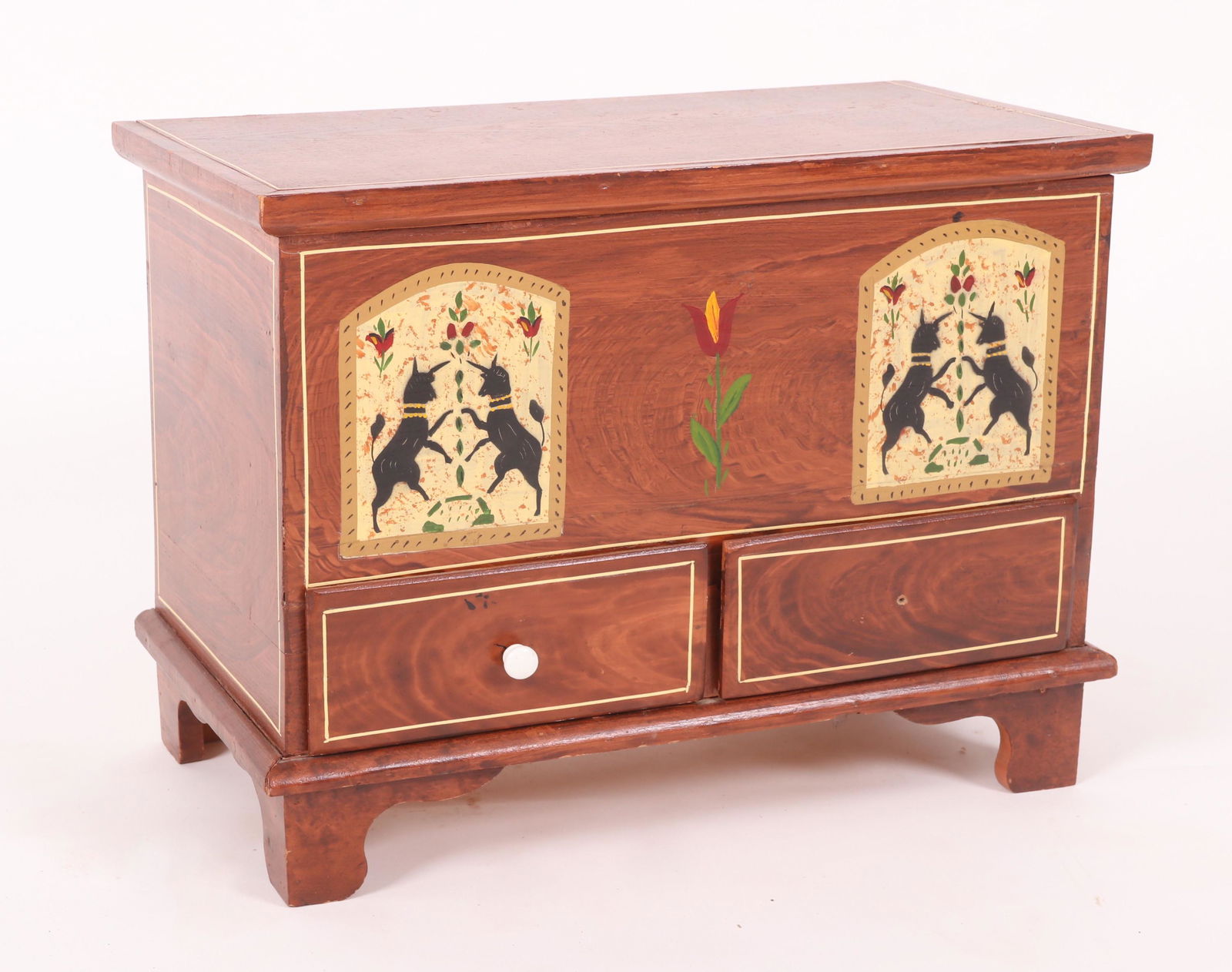 A Miniature Paint Decorated Blanket Chest (1 of 7)
