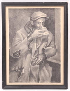 Harry Brodsky (1908-1997) Lithograph: "Stevedore", pencil signed and dated in the plate for 1940. Dimensions: Sight is 15" x 11", the frame 16 1/2" x 12 1/2". Provenance: From a local collection.