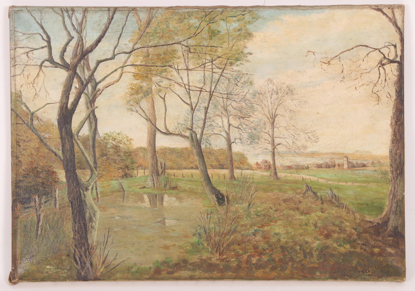 Continental School, Dated 1929, Oil on Canvas (1 of 7)