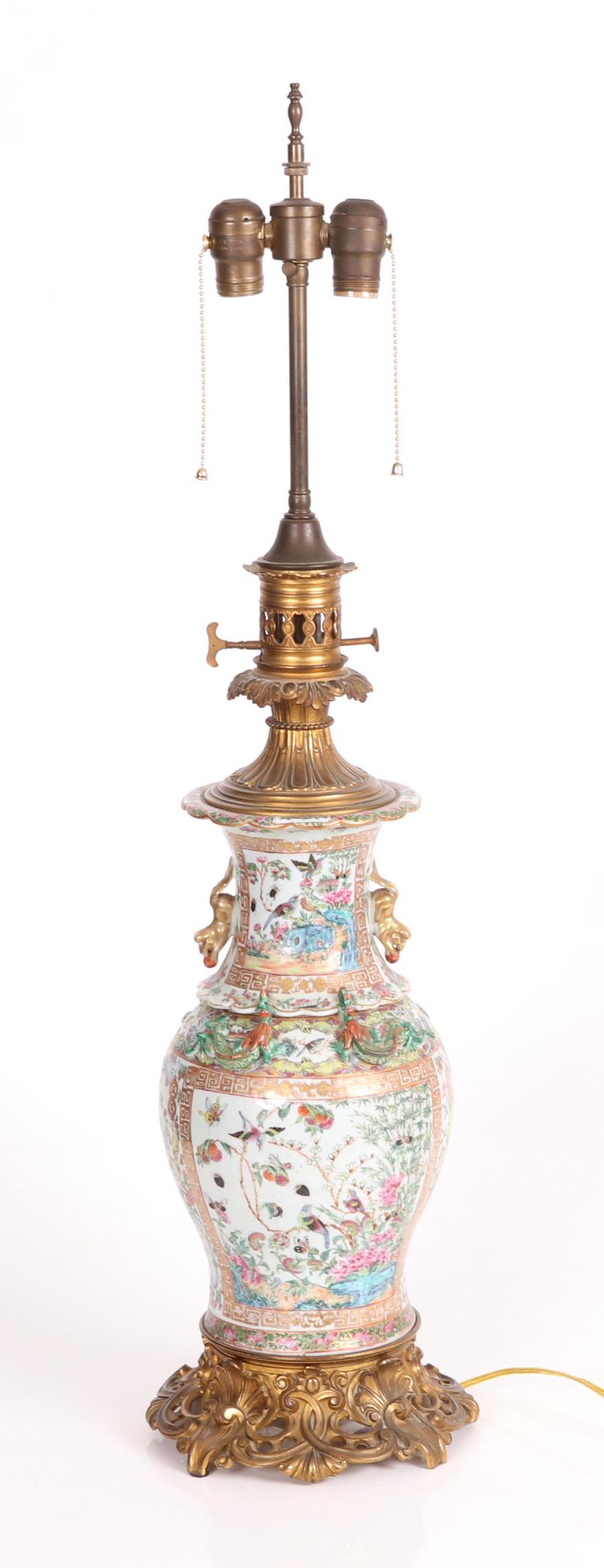 A Chinese Famille Rose Vase/Lamp (1 of 10)
