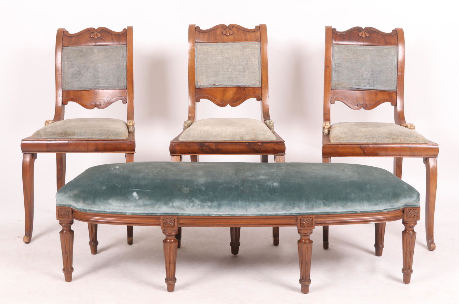 A Louis XVI Style Bench with Three Chairs (1 of 13)