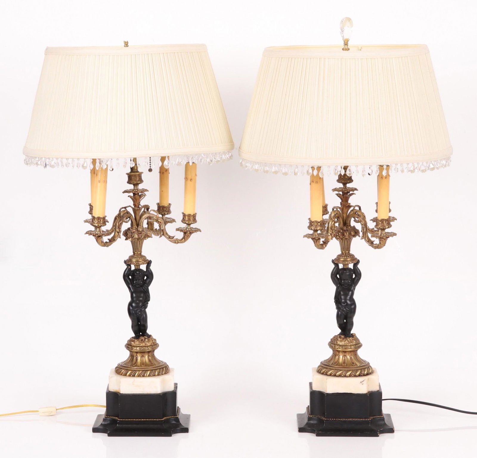 A Pair of French Bronze Candelabra (1 of 8)