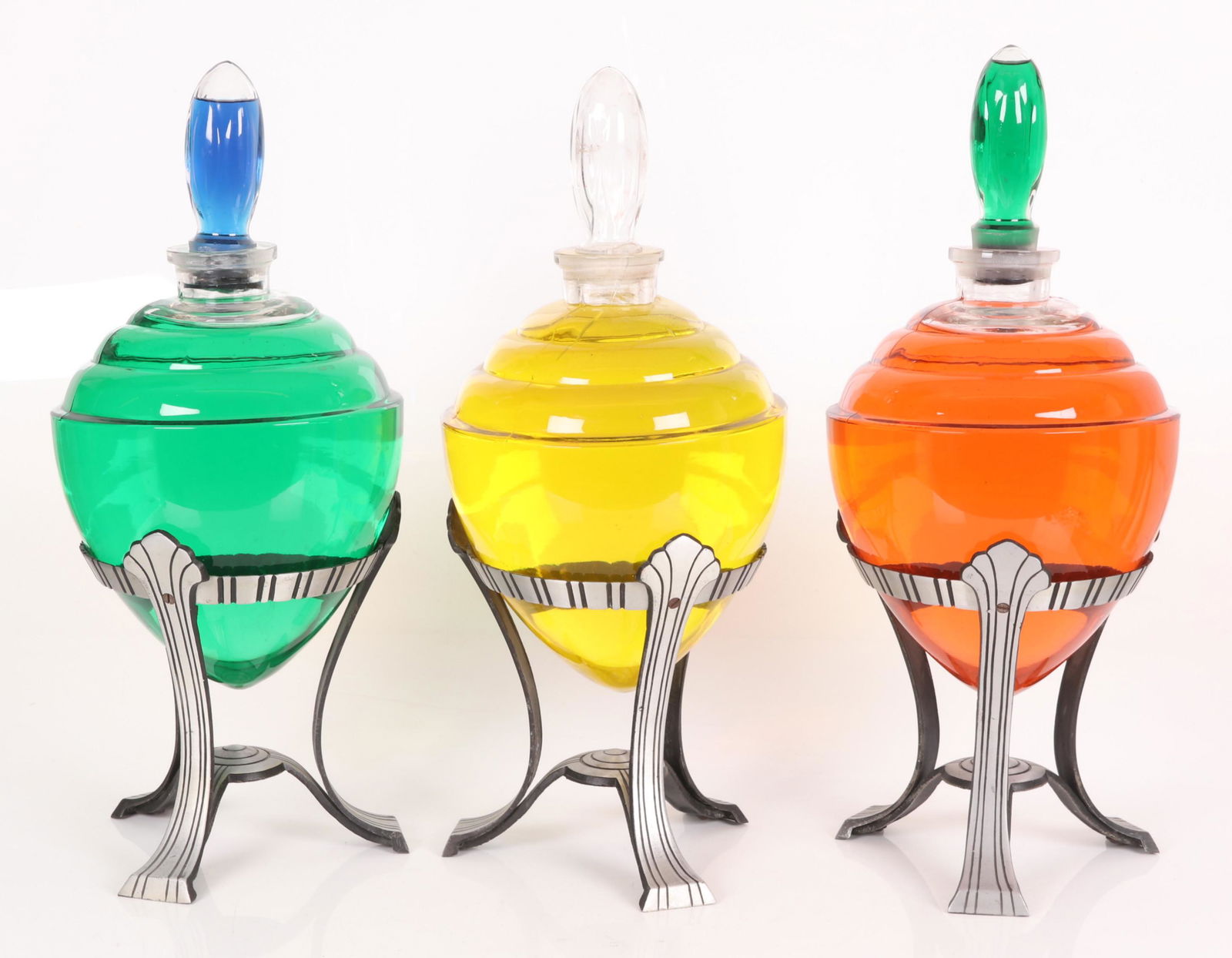 Three Art Deco Glass Show Globes (1 of 12)