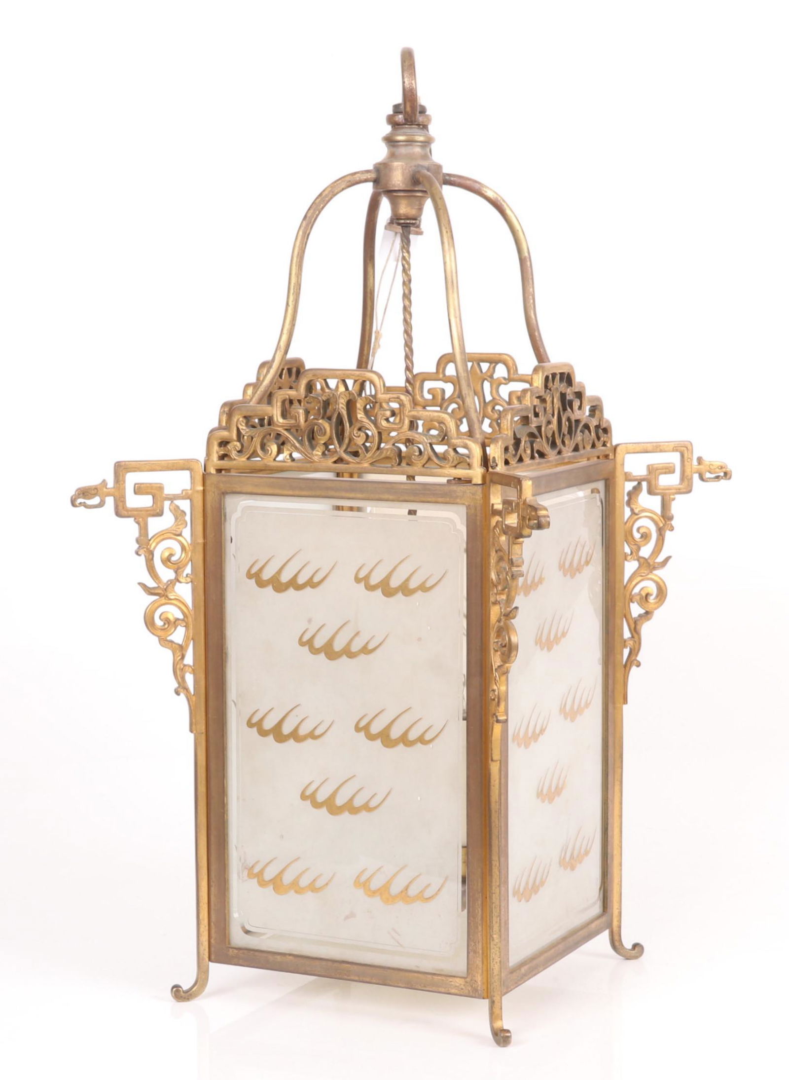 A Chinese Style Bronze Hanging Lantern (1 of 8)