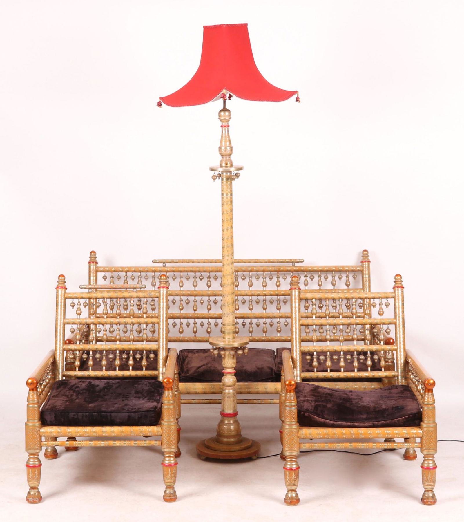 A Four Piece Suite of Indian Sankheda Furniture (1 of 15)