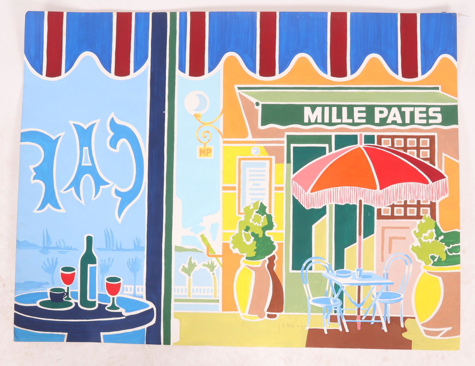 A Large Mid Century Serigraph (1 of 6)