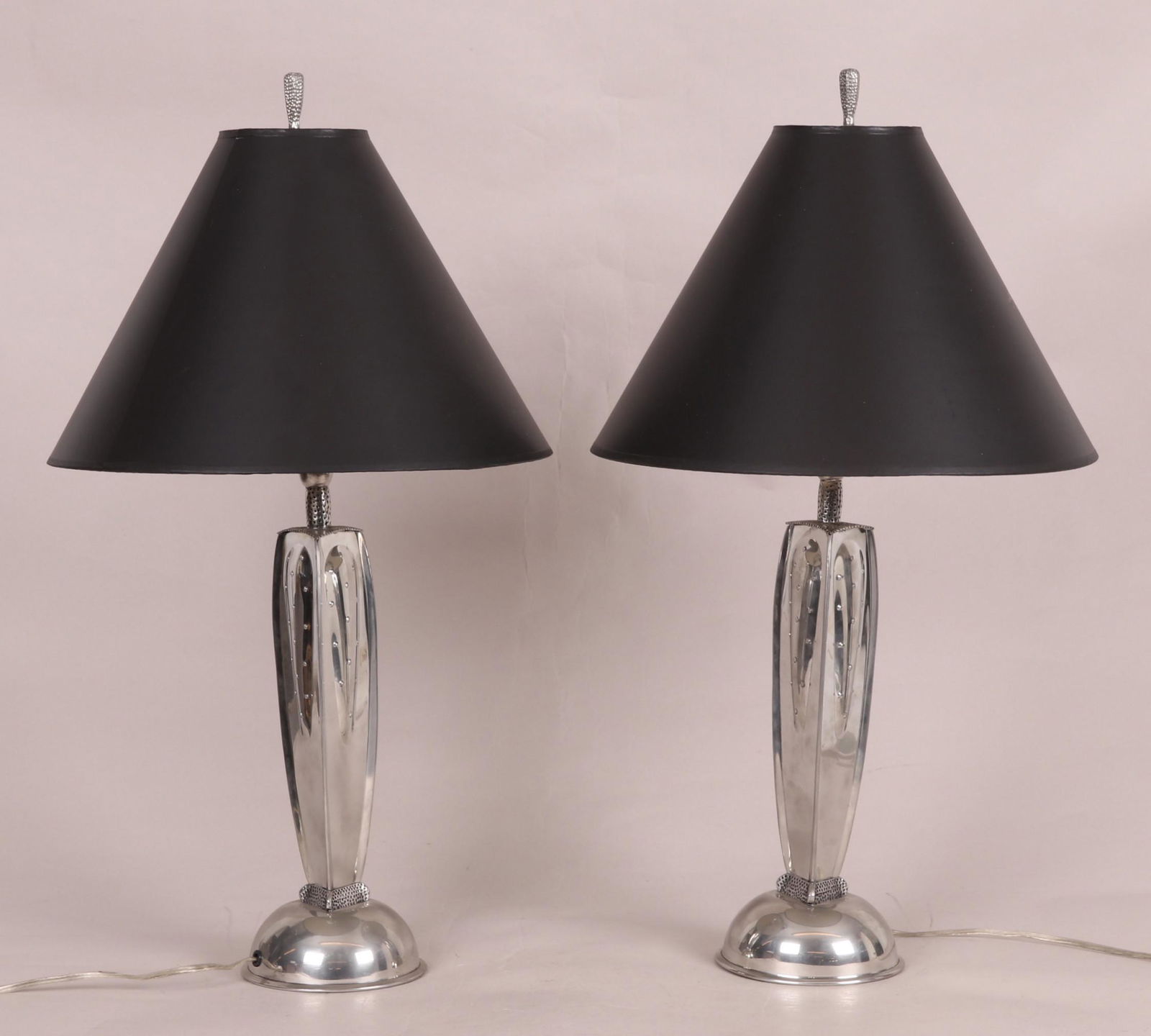 Two Leon Fontier Craft Pewter Lamps (1 of 6)