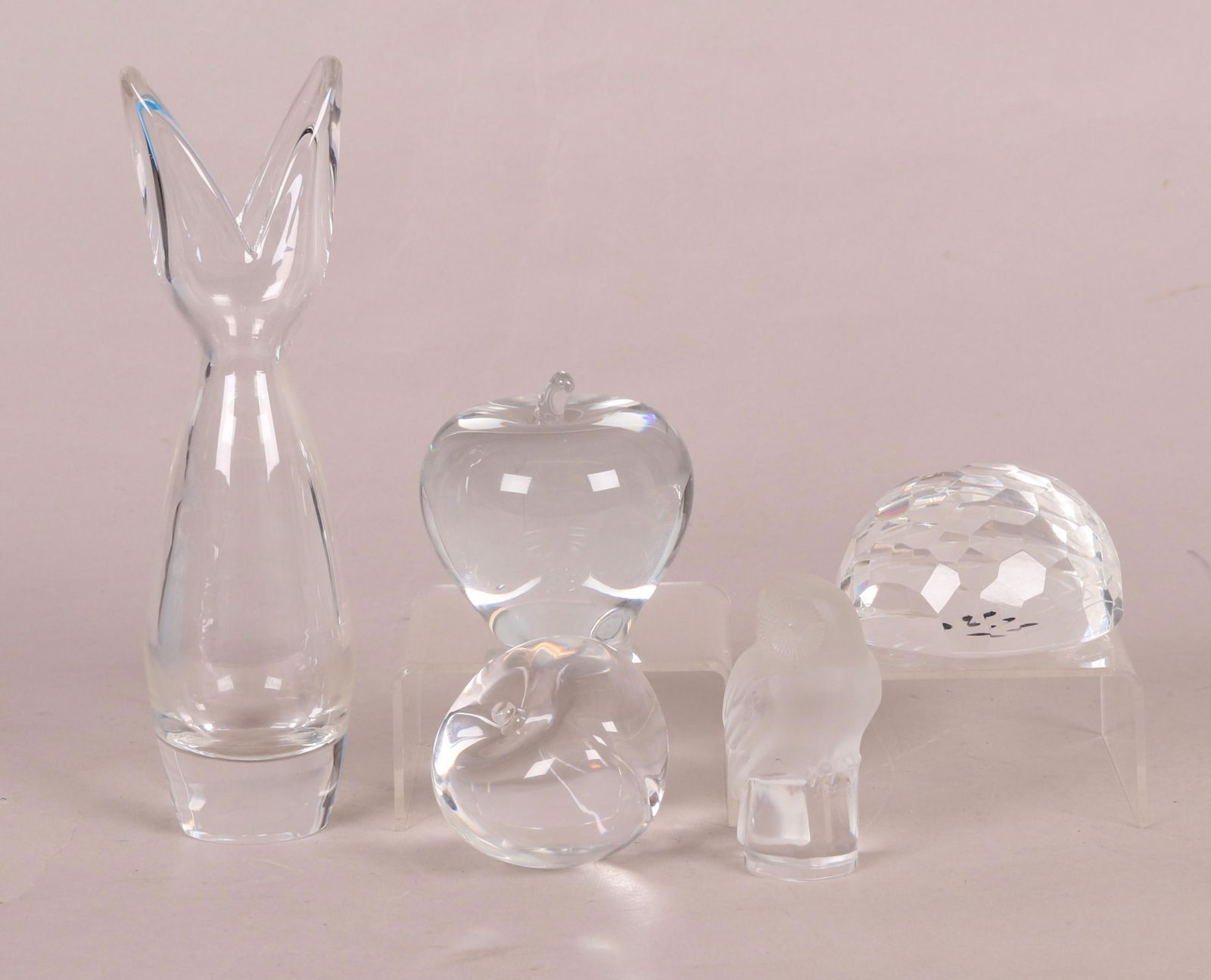 Five Pieces of Art Glass, Steuben, Lalique, Etc. (1 of 8)