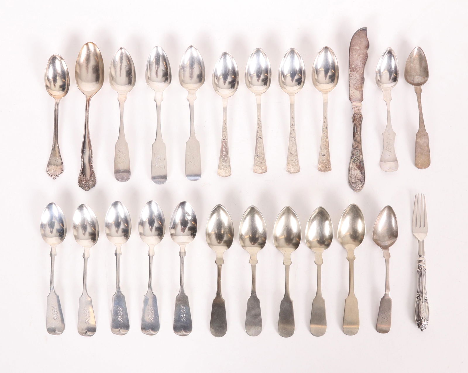 A Group of American Coin Silver Flatware (1 of 10)