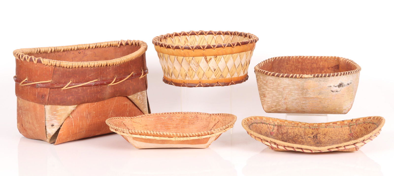 Five Alaskan Native American Birch Bark Baskets (1 of 13)