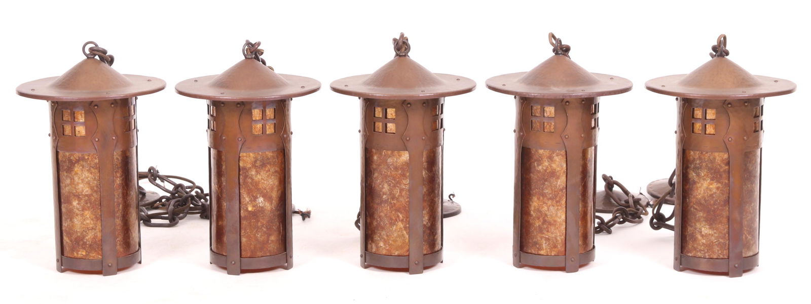 Five Copper Arts and Crafts Style Fixtures (1 of 9)