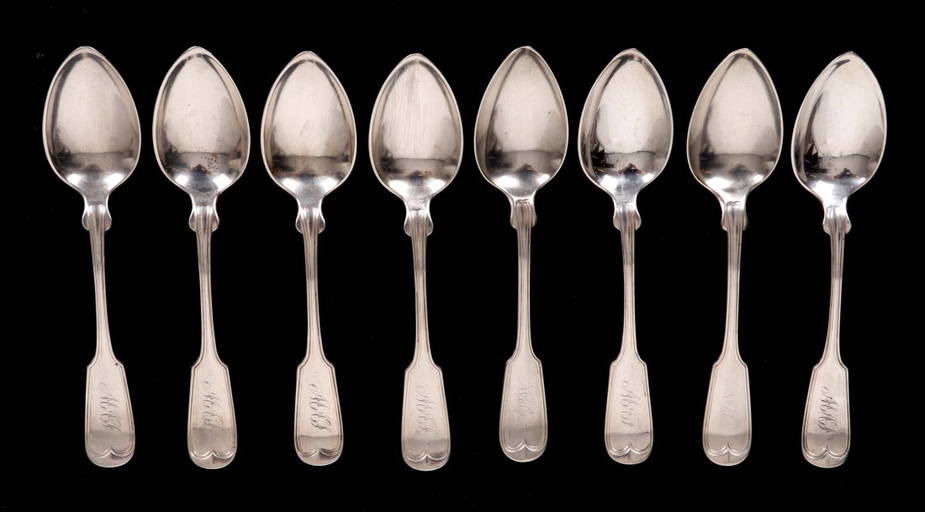 Eight American Coin Silver Spoons