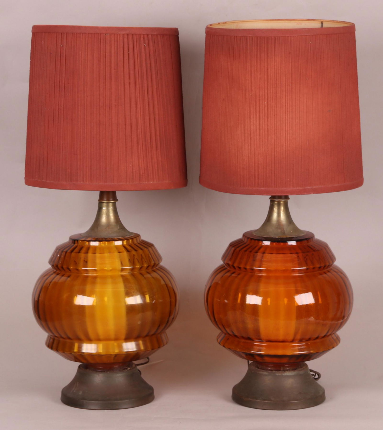 A Pair of Mid Century Modern Glass Lamps (1 of 6)