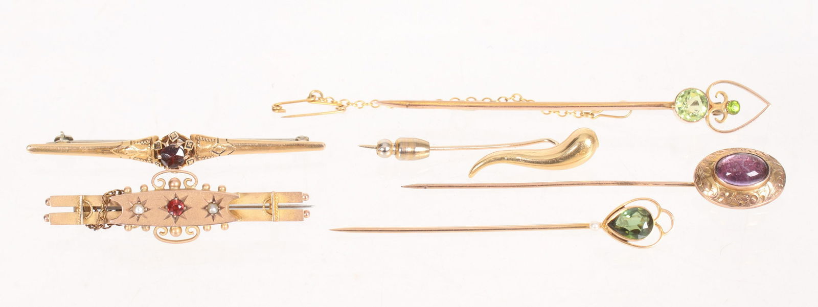 A Group of Six Gold Pins (1 of 9)