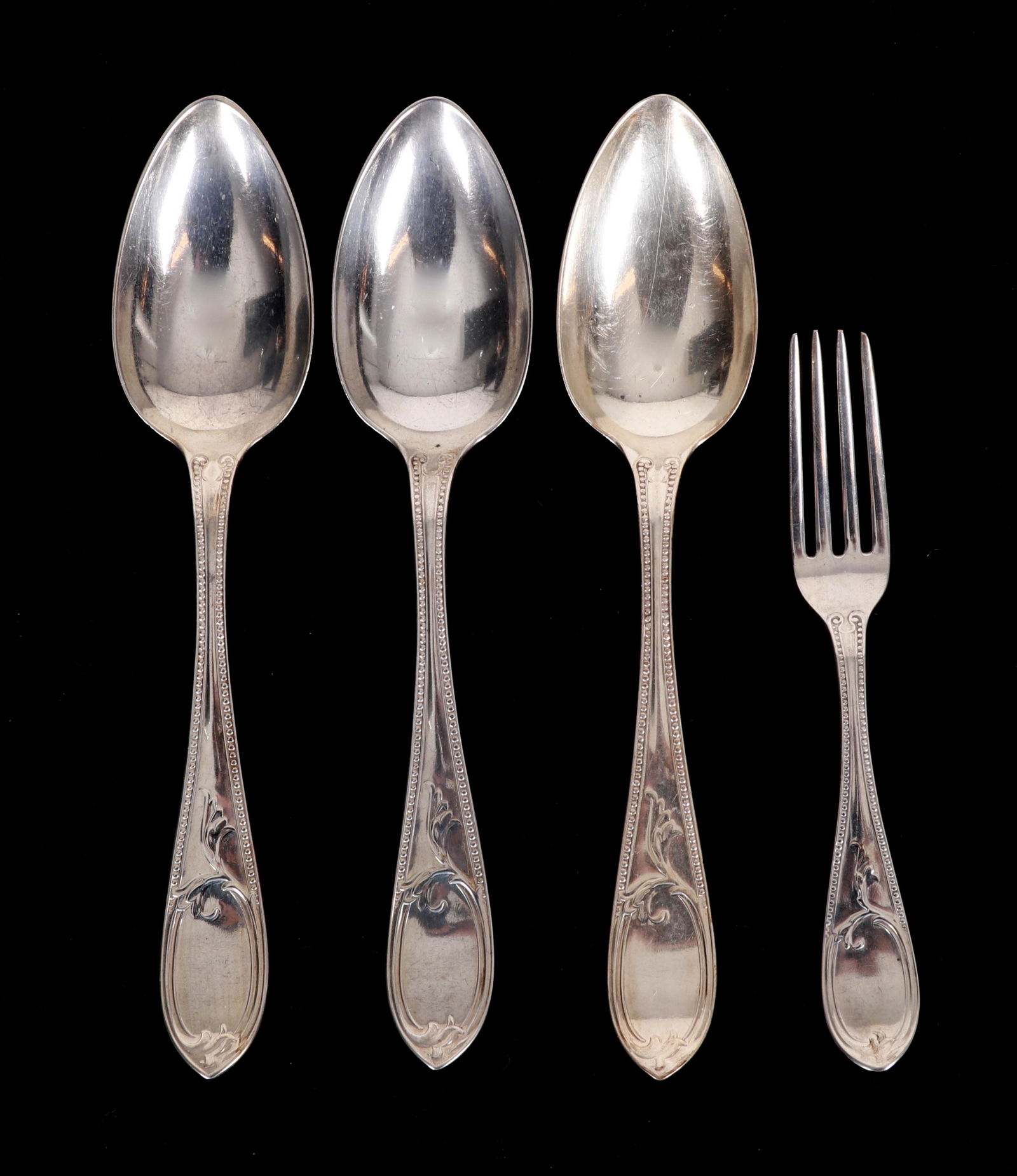 Four Pieces American Coin Silver Flatware