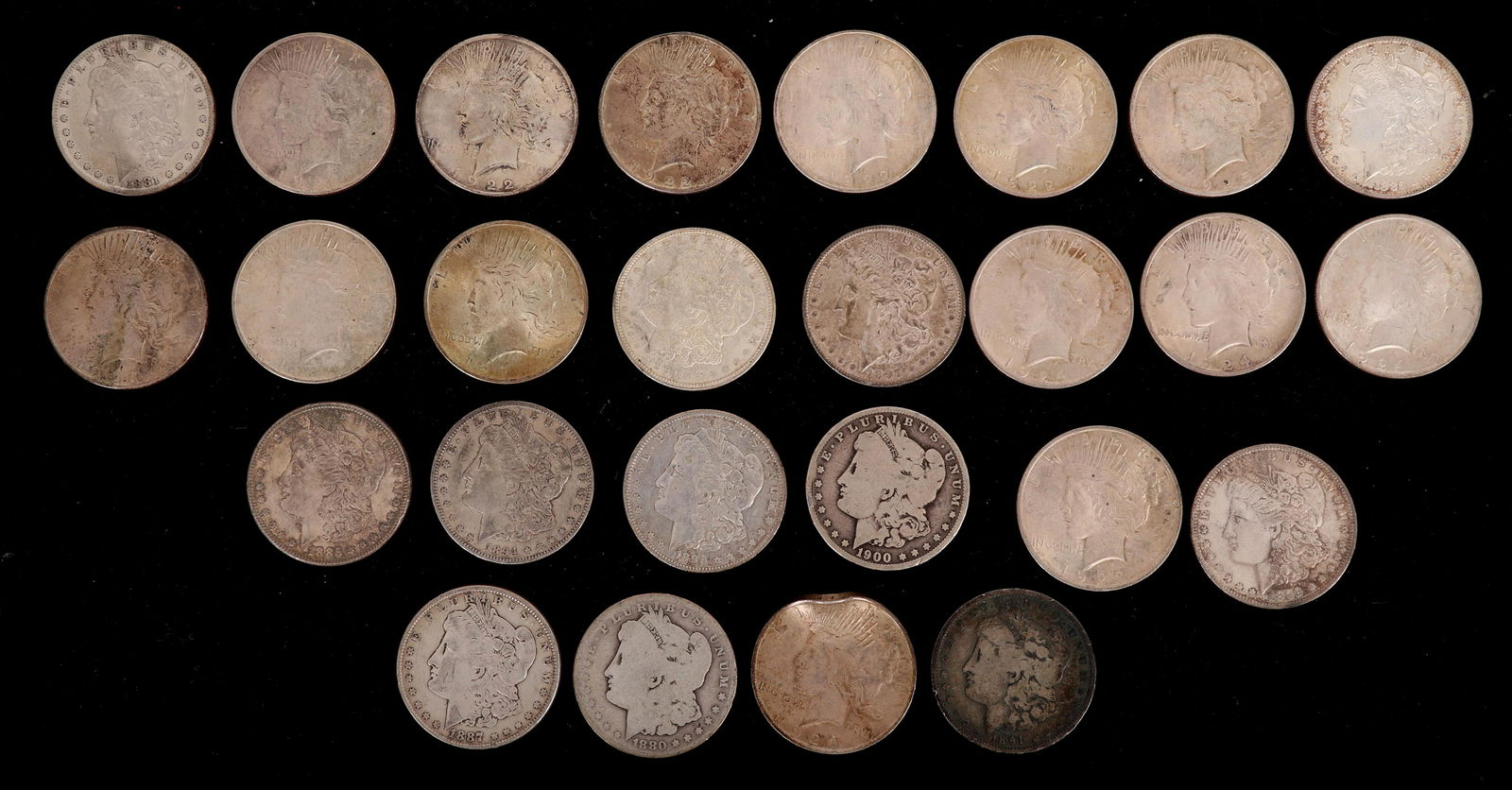 A Group of U.S. Silver Dollar Coins (1 of 9)