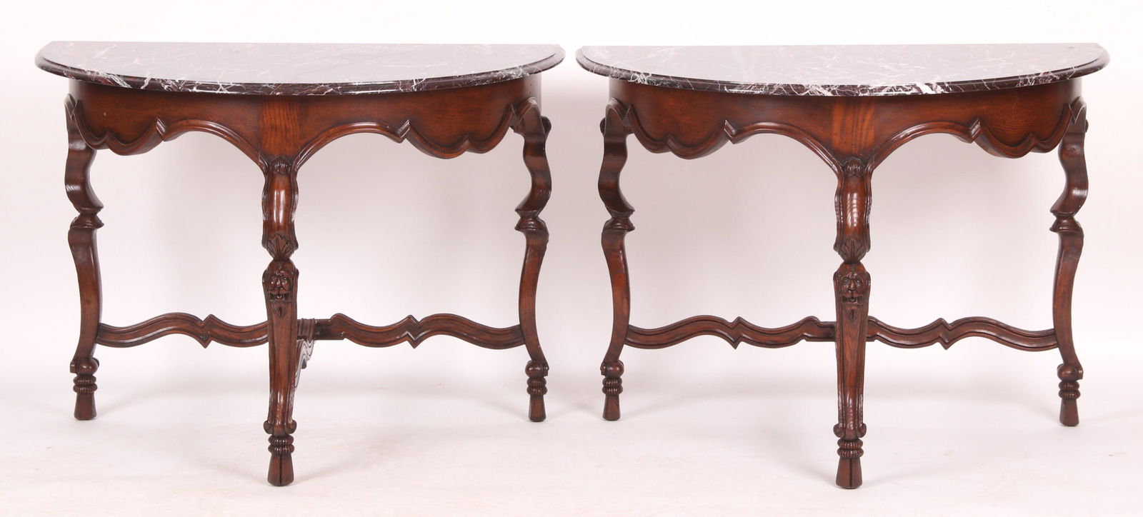 A Pair of Baroque Style Demilune Tables (1 of 9)