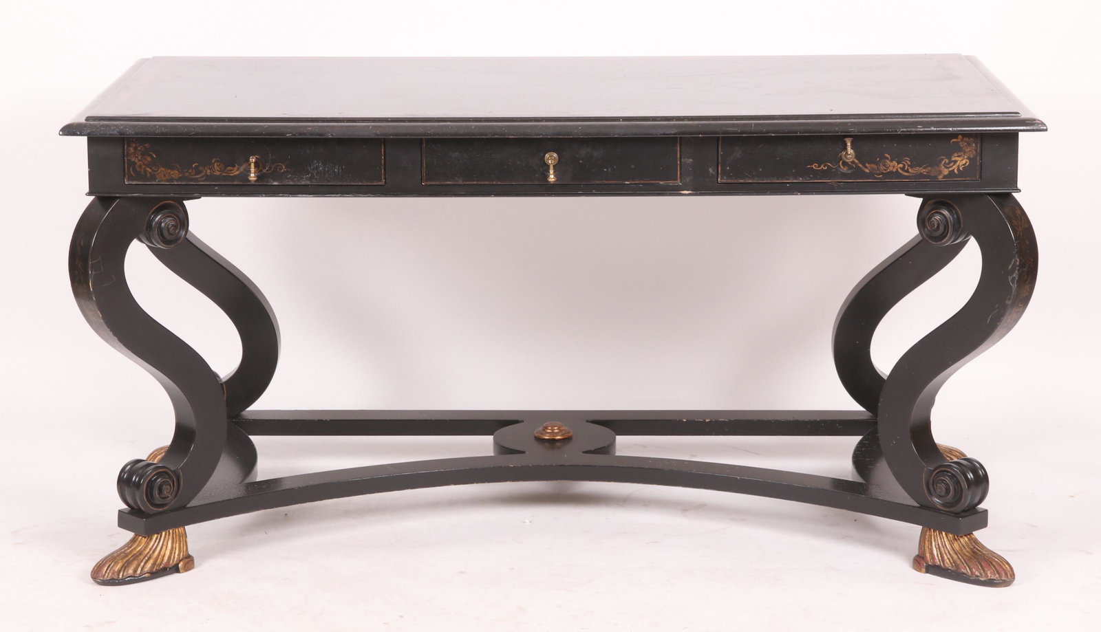 Regency Style Chinoiserie Decorated Library Table (1 of 11)