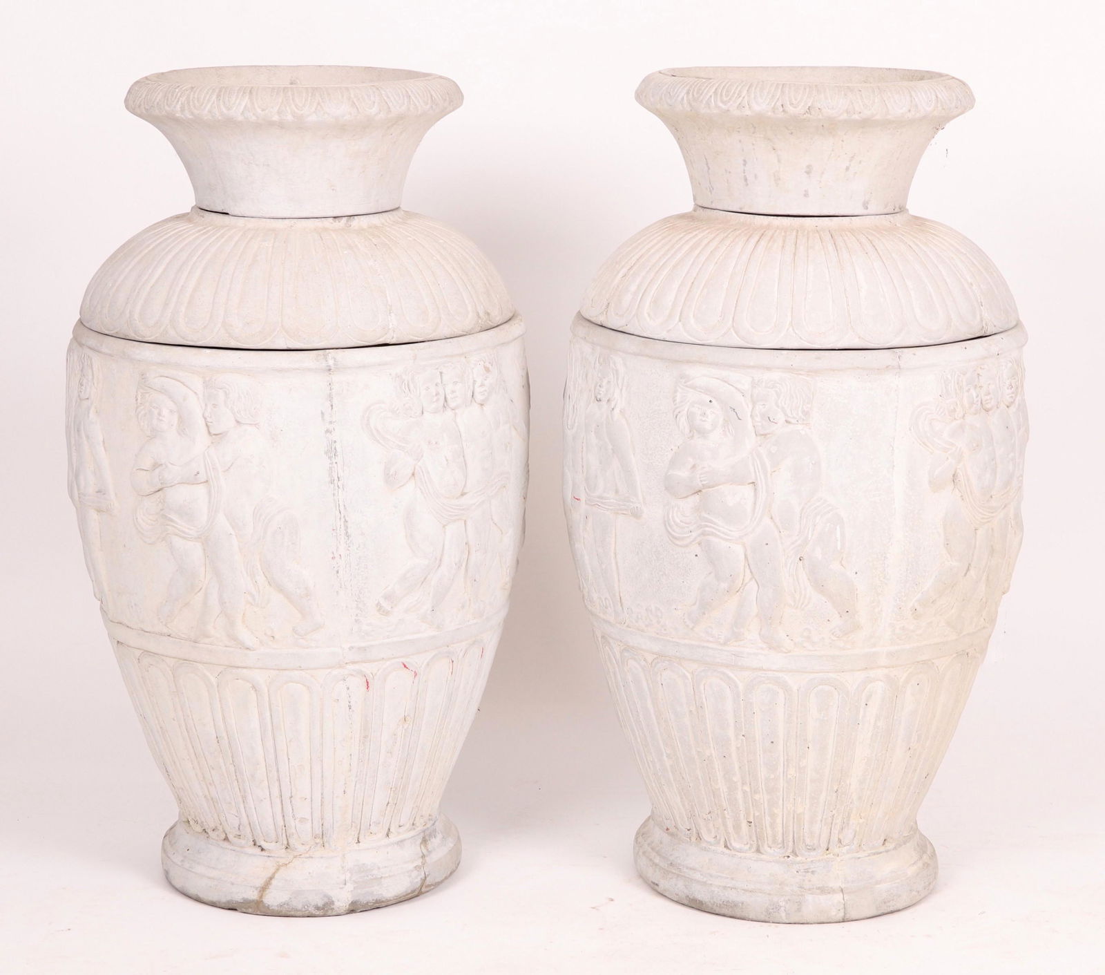 A Pair of Large Cast Stone Urns (1 of 8)