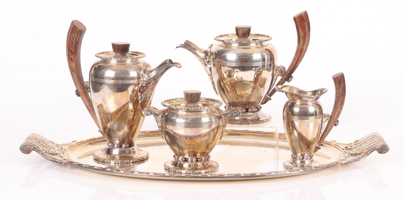 A French Art Deco Period Silver Plated Tea Set (1 of 11)