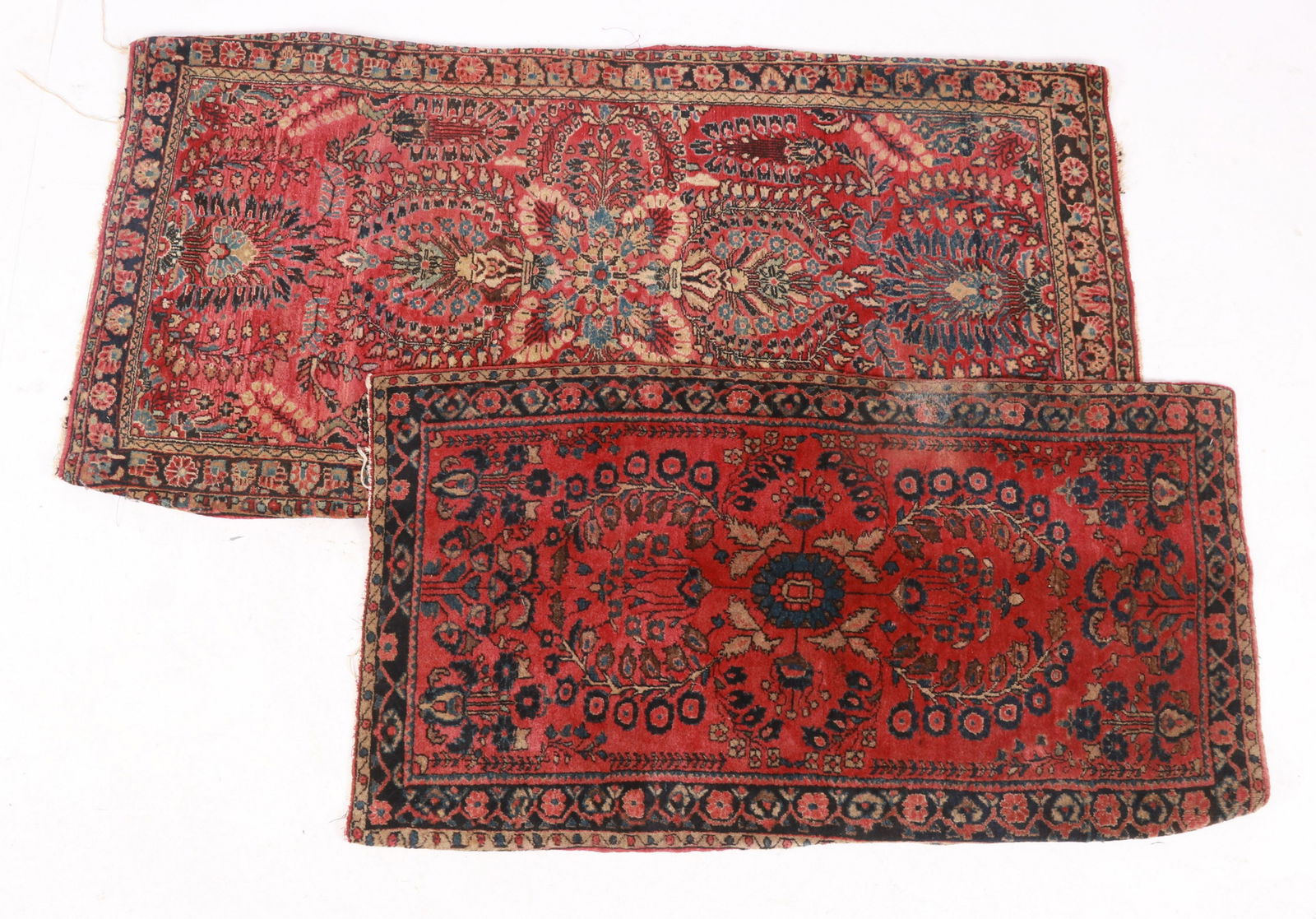 Two Pre War Sarouk Mats Rug / Carpet (1 of 9)