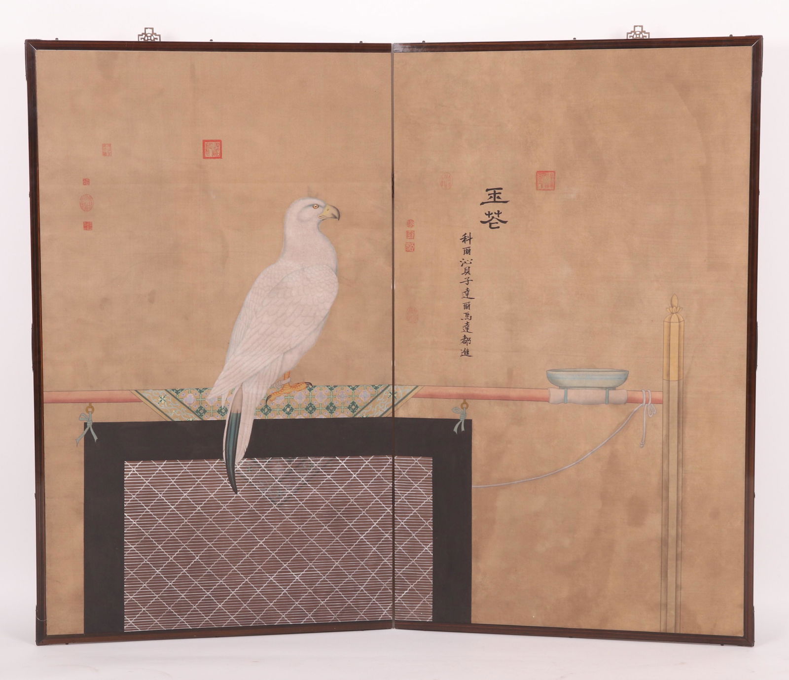 A Large Showa Period Painted Two-Part Screen (1 of 11)