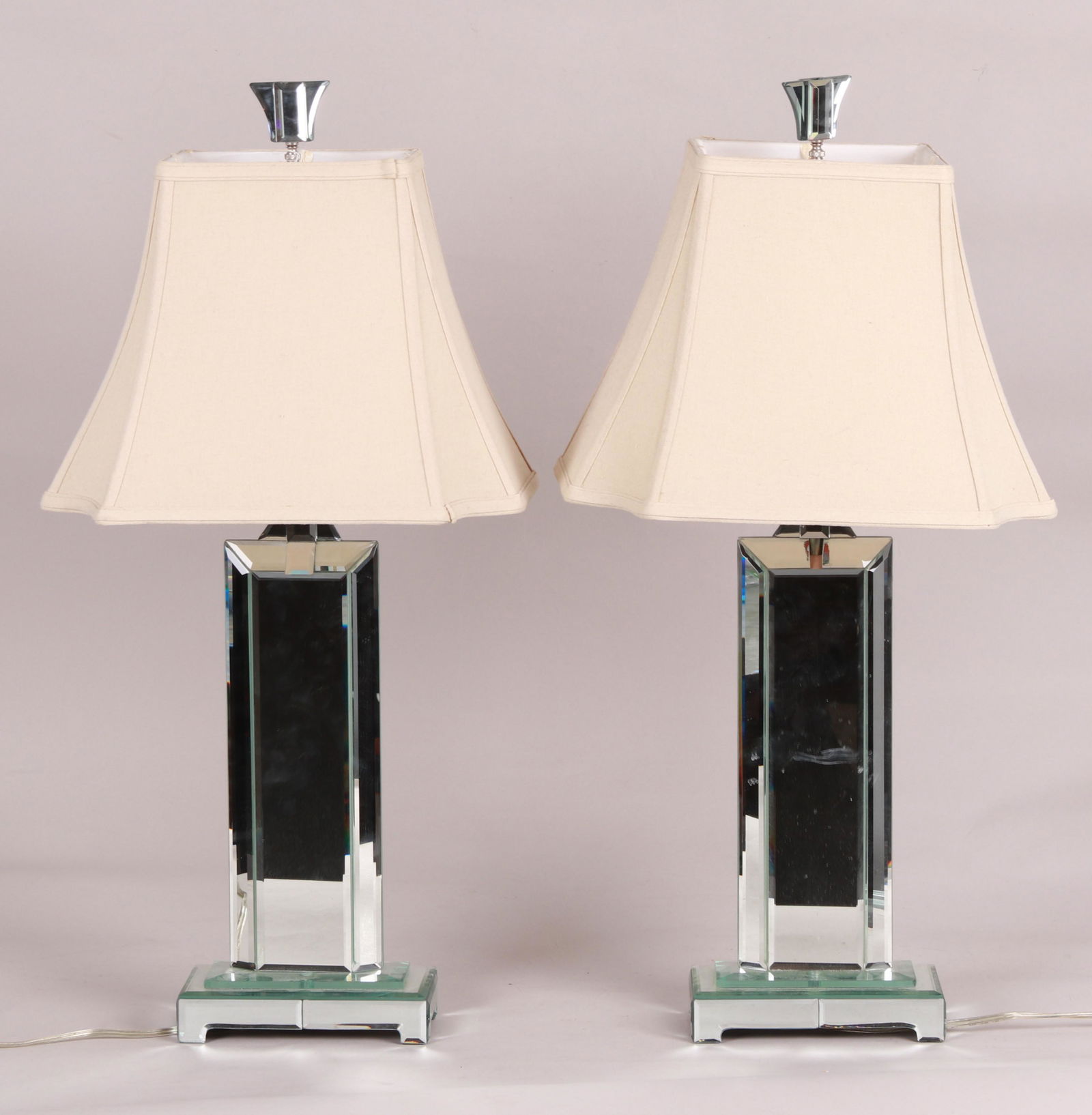 Pair Of Contemporary Mirrored Decorator Lamps (1 of 8)