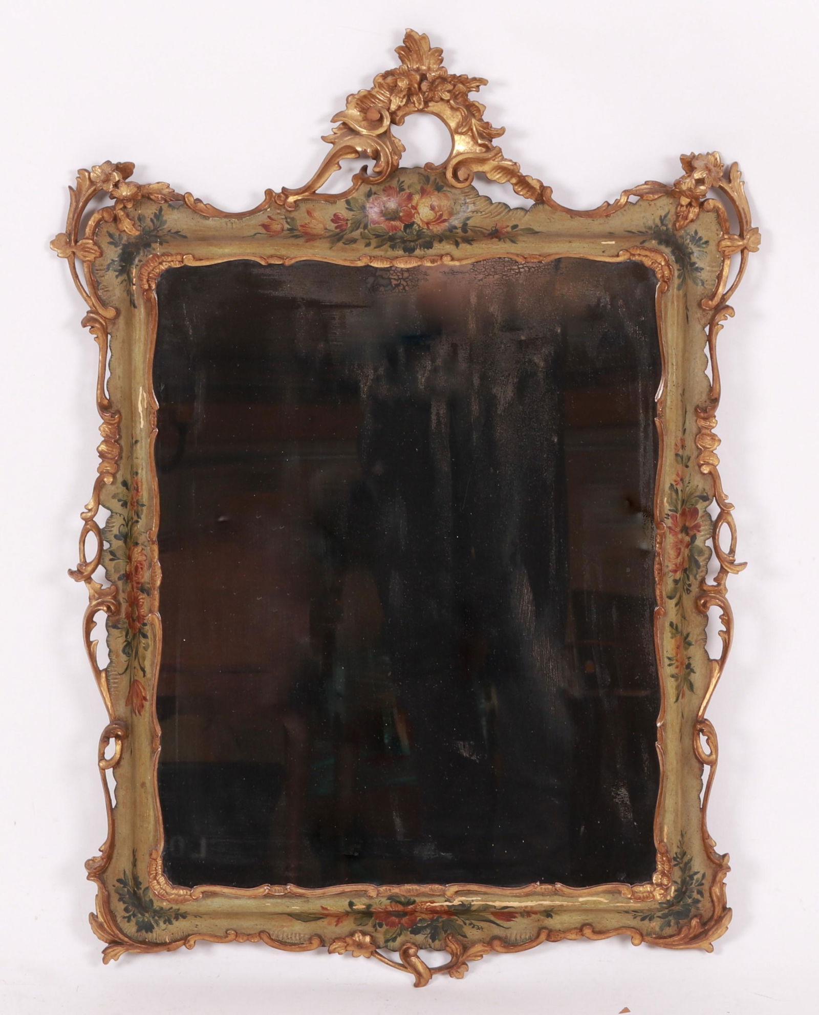 A Parcel Gilt & Floral Painted Venetian Mirror (1 of 8)