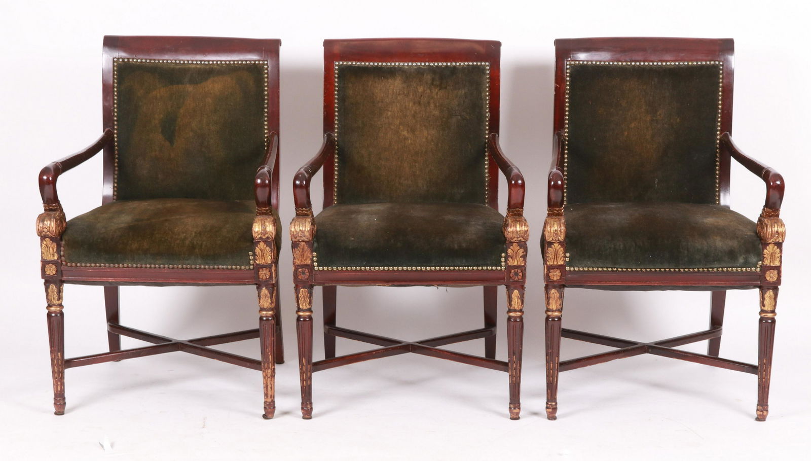 Three Empire Style Mahogany Armchairs (1 of 9)