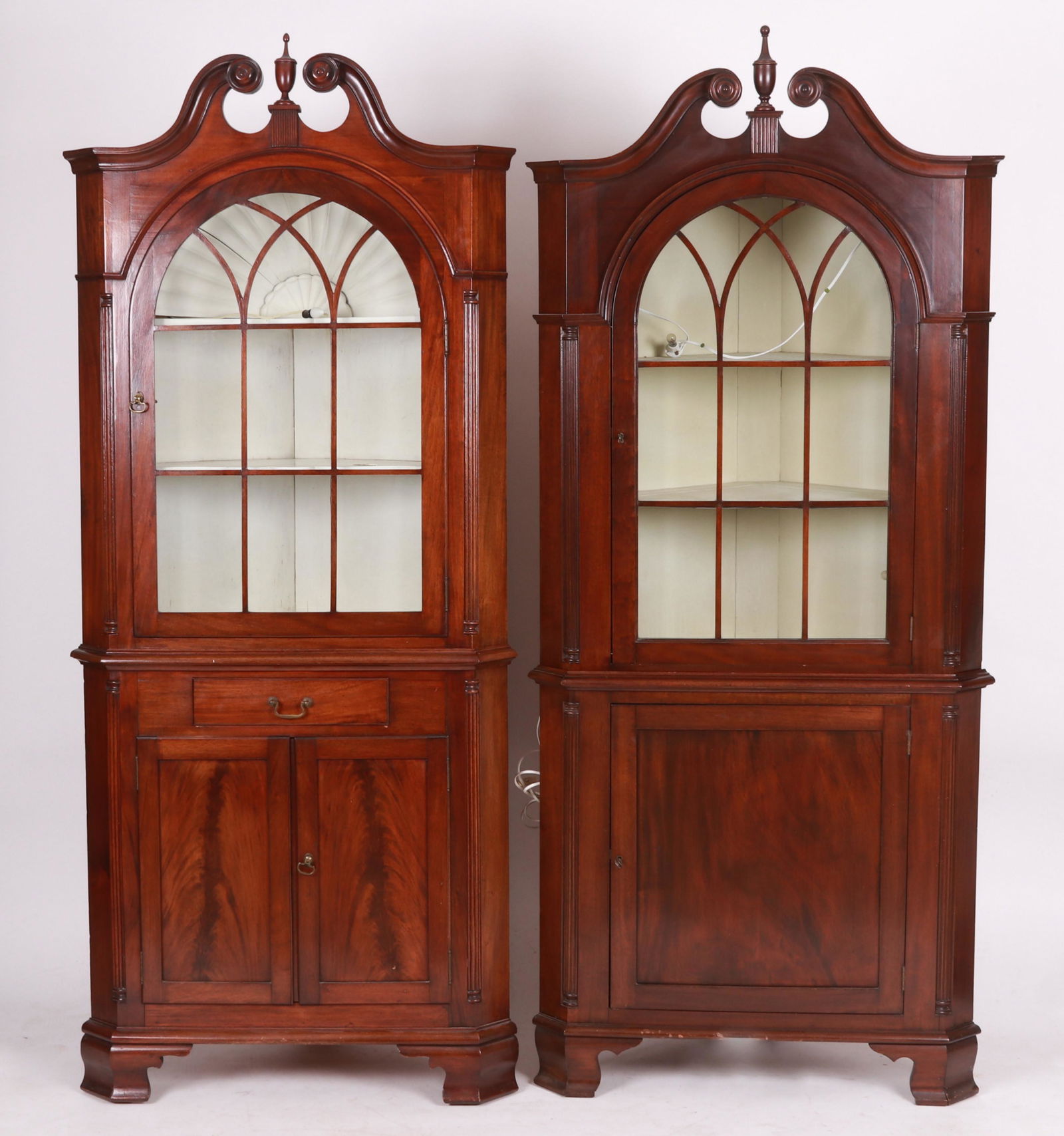 An Assembled Pair of Mahogany Corner Cupboards (1 of 13)