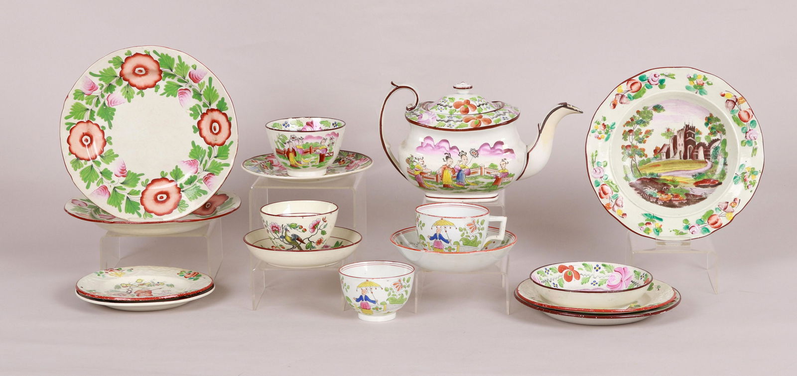 Group Of English Pearlware, Incl. Chinoiserie (1 of 17)