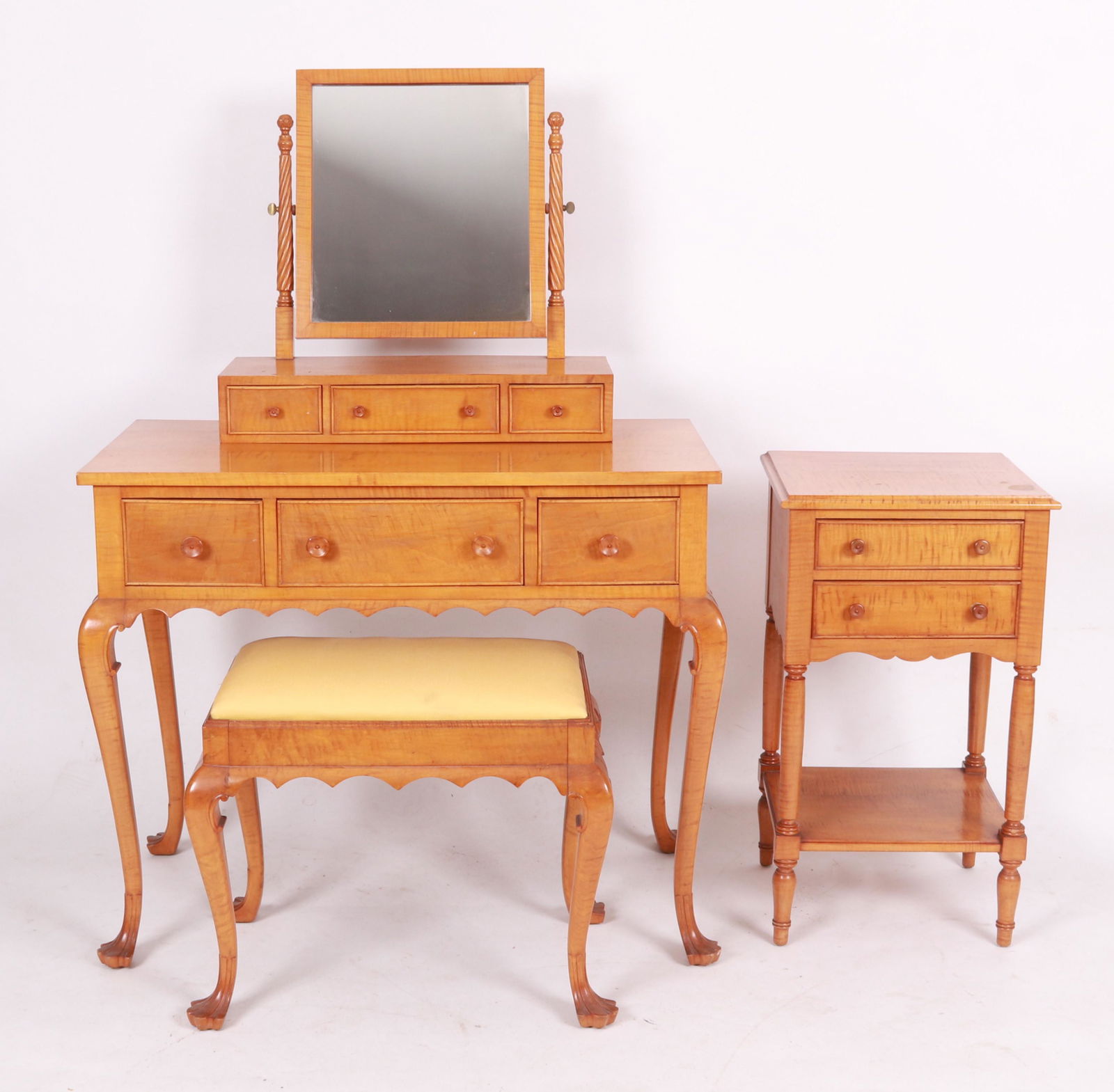 Four Pieces of Bench Made Tiger Maple Furniture (1 of 13)