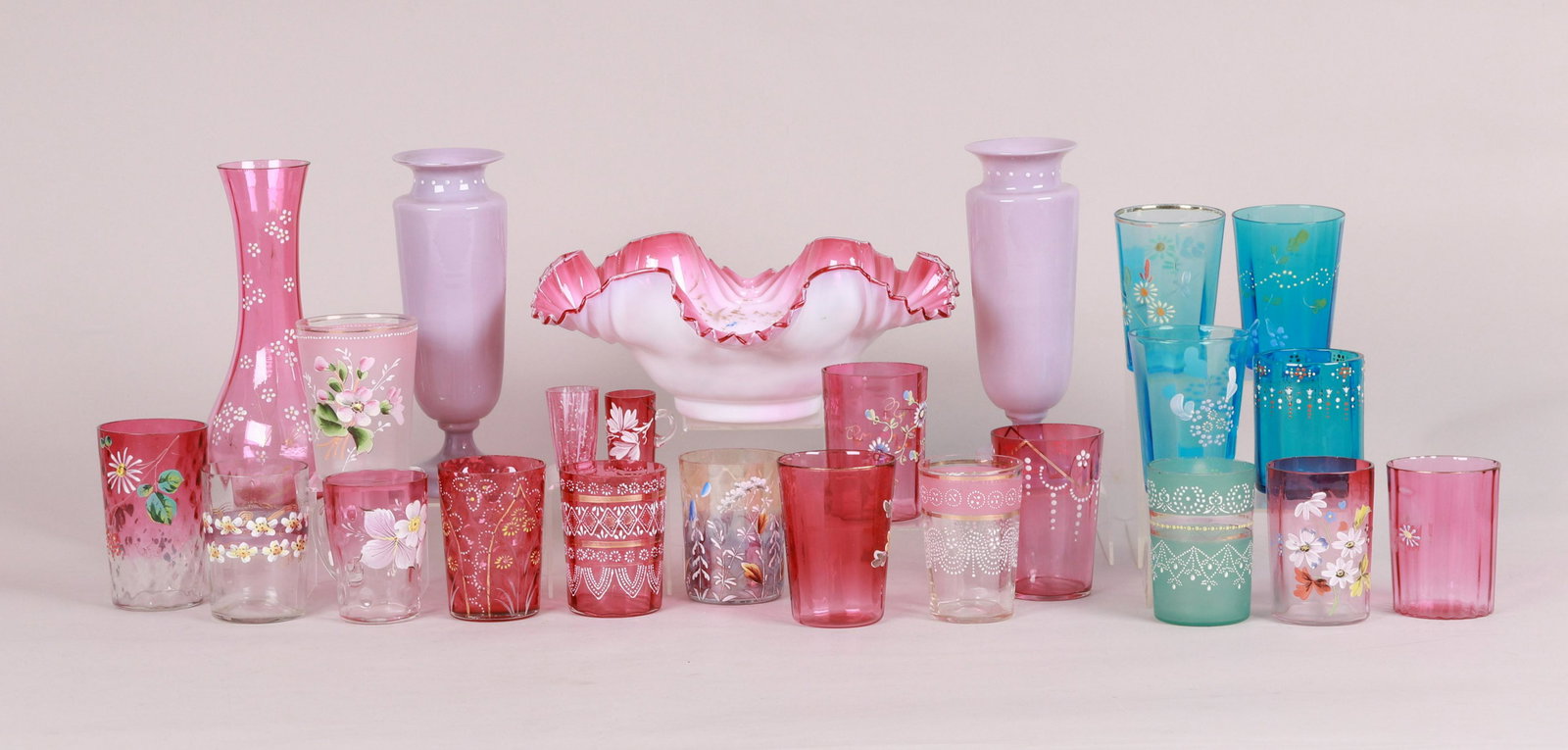 Enameled Victorian Glass Tumblers, Etc. (1 of 12)